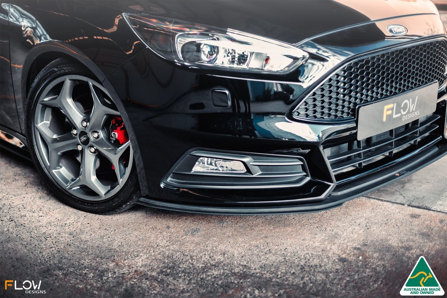 Flow Designs MK3.5 Focus ST (Facelift) Front Lip Splitter (2 Piece) - iilumolab