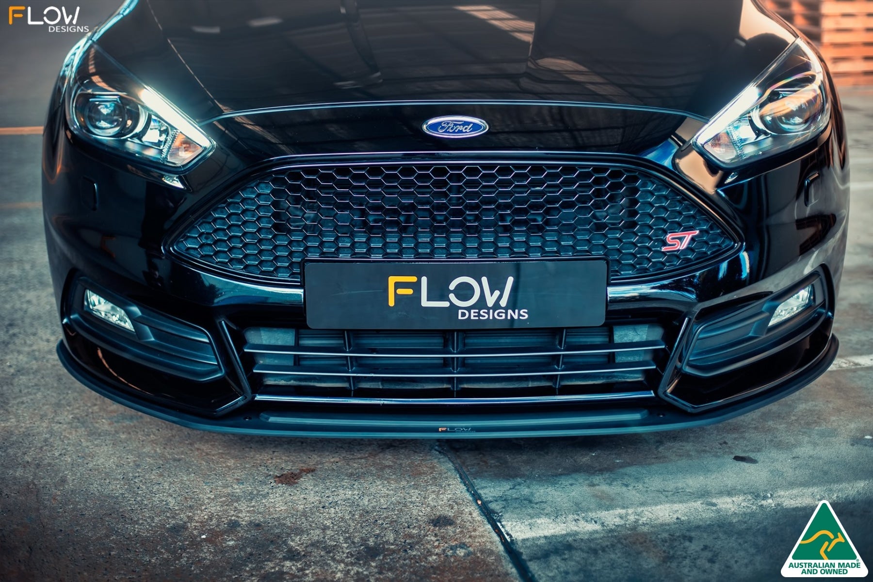 Flow Designs MK3.5 Focus ST (Facelift) Front Lip Splitter (2 Piece) - iilumolab