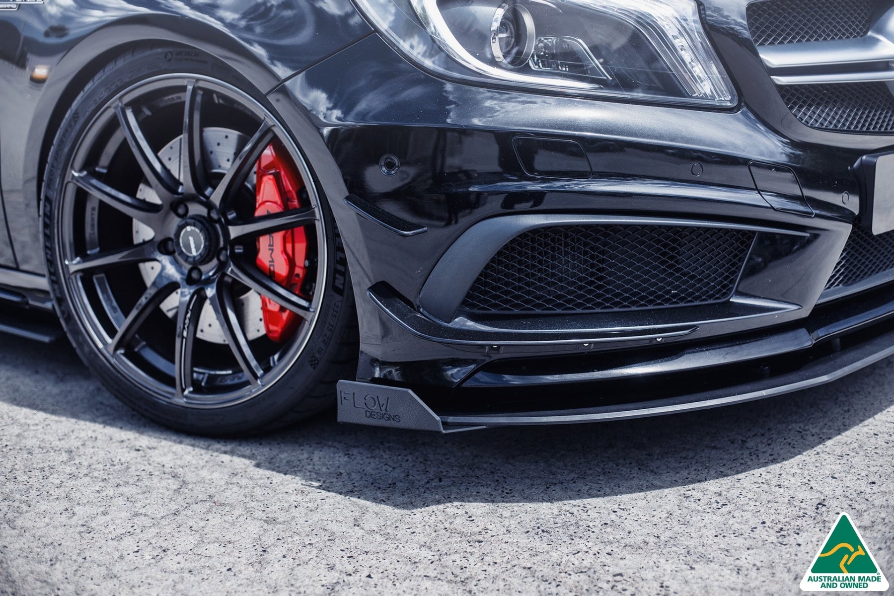 Flow Designs A45 AMG W176 (PFL) Front Lip Splitter - iilumolab