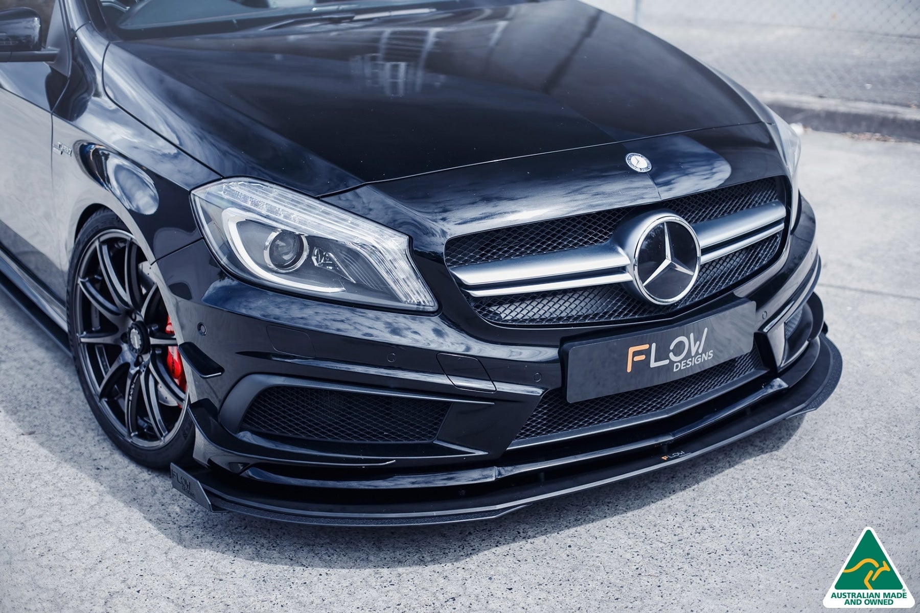Flow Designs A45 AMG W176 (PFL) Front Lip Splitter - iilumolab