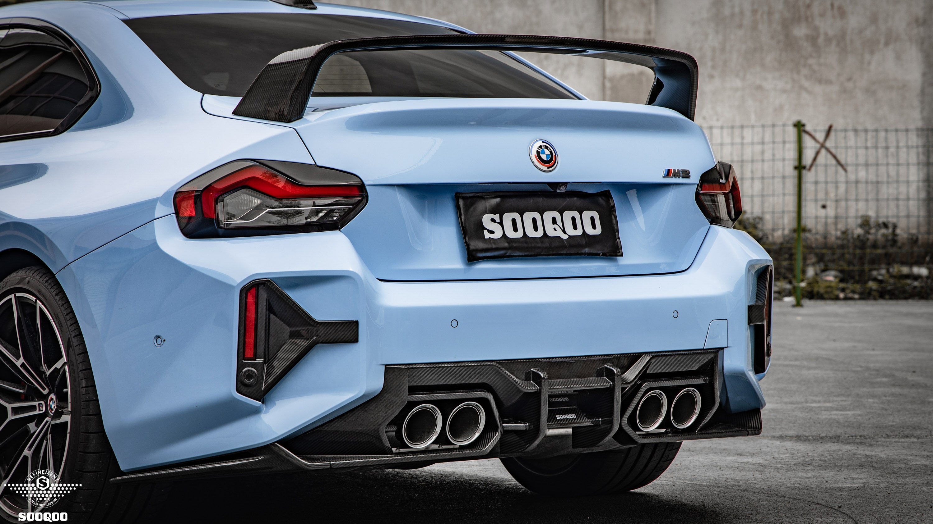 Sooqoo Pre Pregged Dry Carbon Fiber Rear Diffuser for BMW M2 G87 2023+