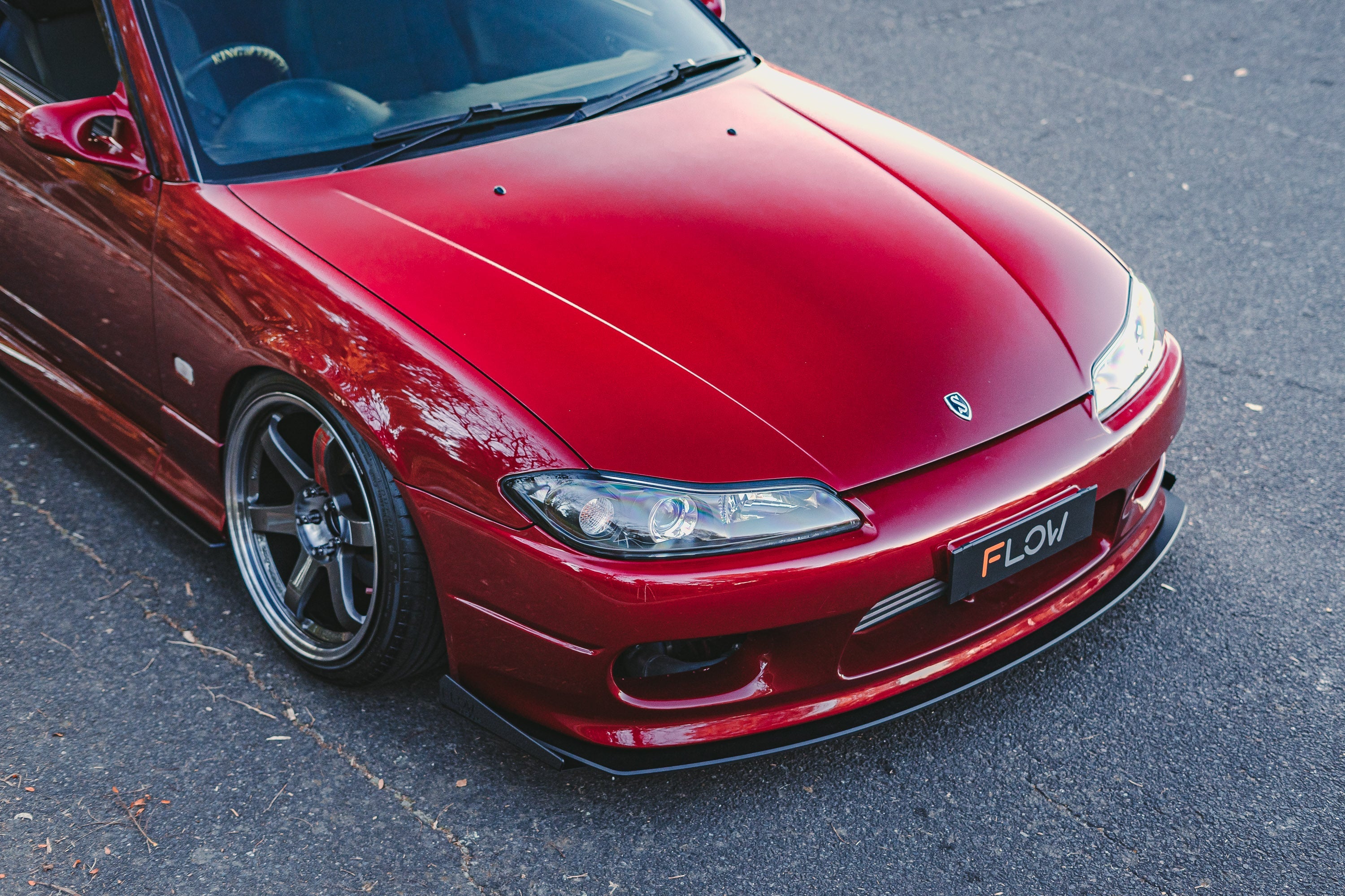 Flow Designs EX-DISPLAY - S15 / 200SX Front Lip Splitter (For Standard Front Bar) - TEXTURED MATTE BLACK - iilumolab