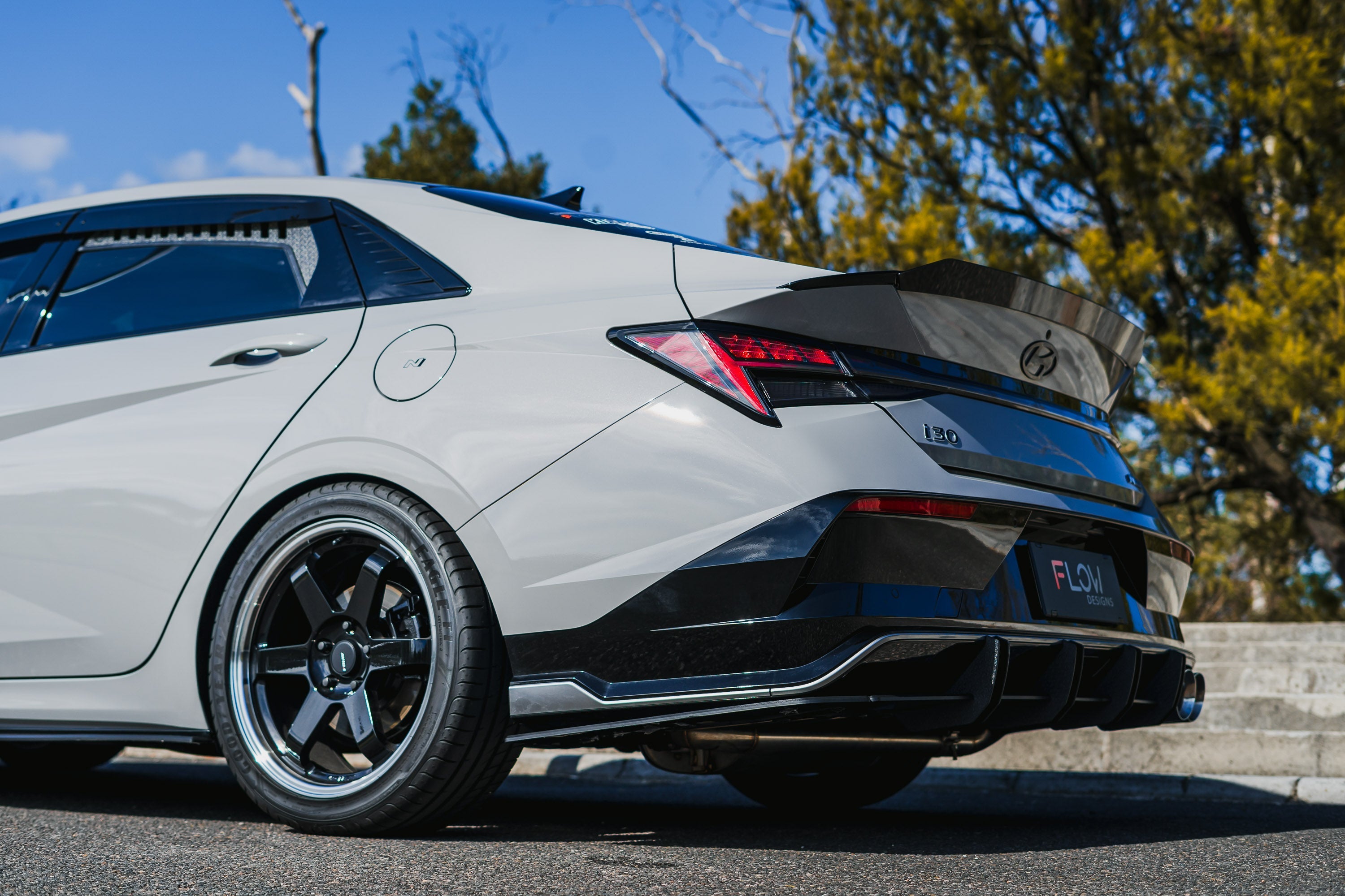 Flow Designs Hyundai CN7 V2 i30 N-Line Sedan FL 2025 Rear Spoiler Extension - iilumolab