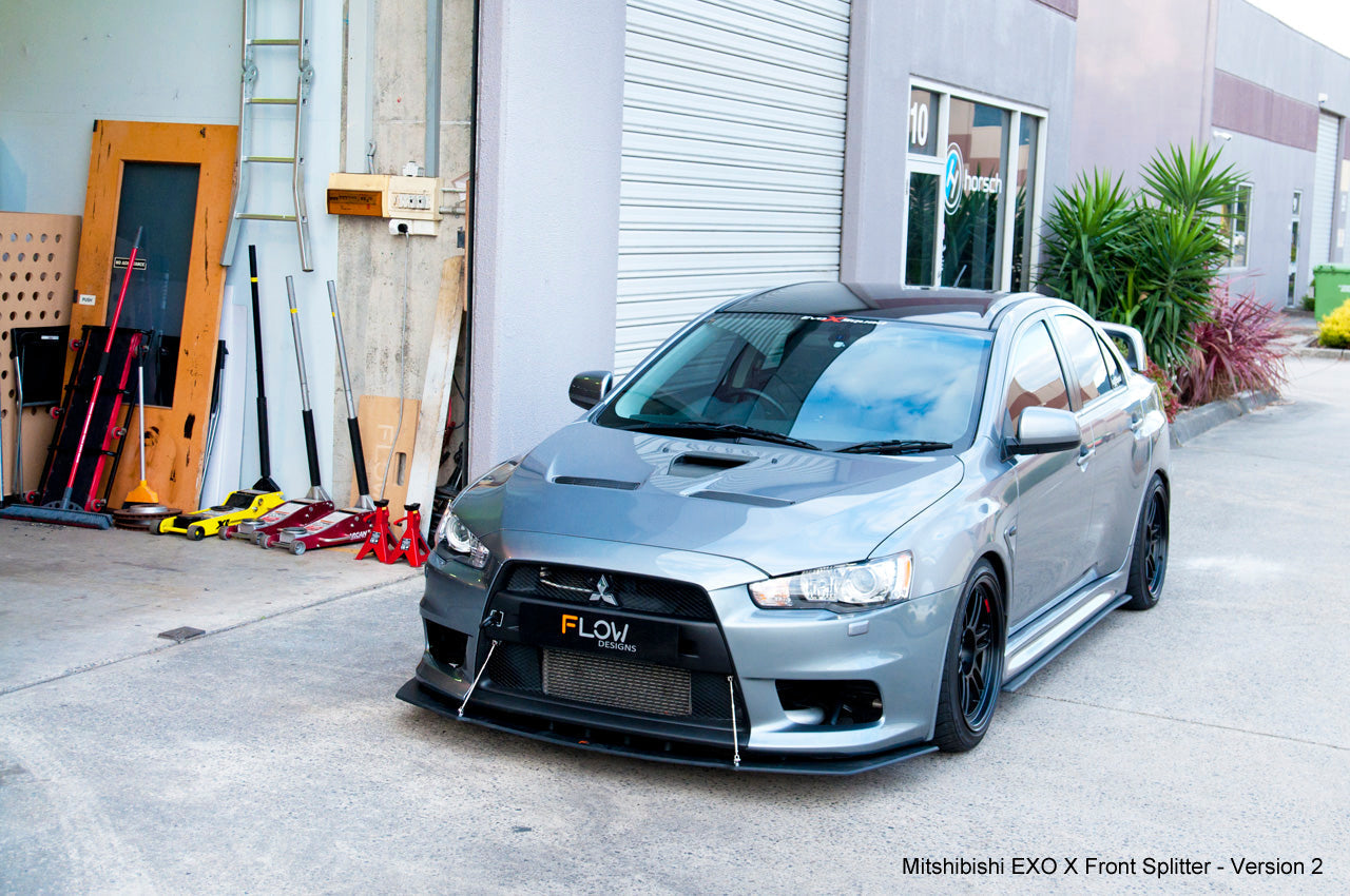 Flow Designs Lancer Evolution X Full Lip Splitter Set