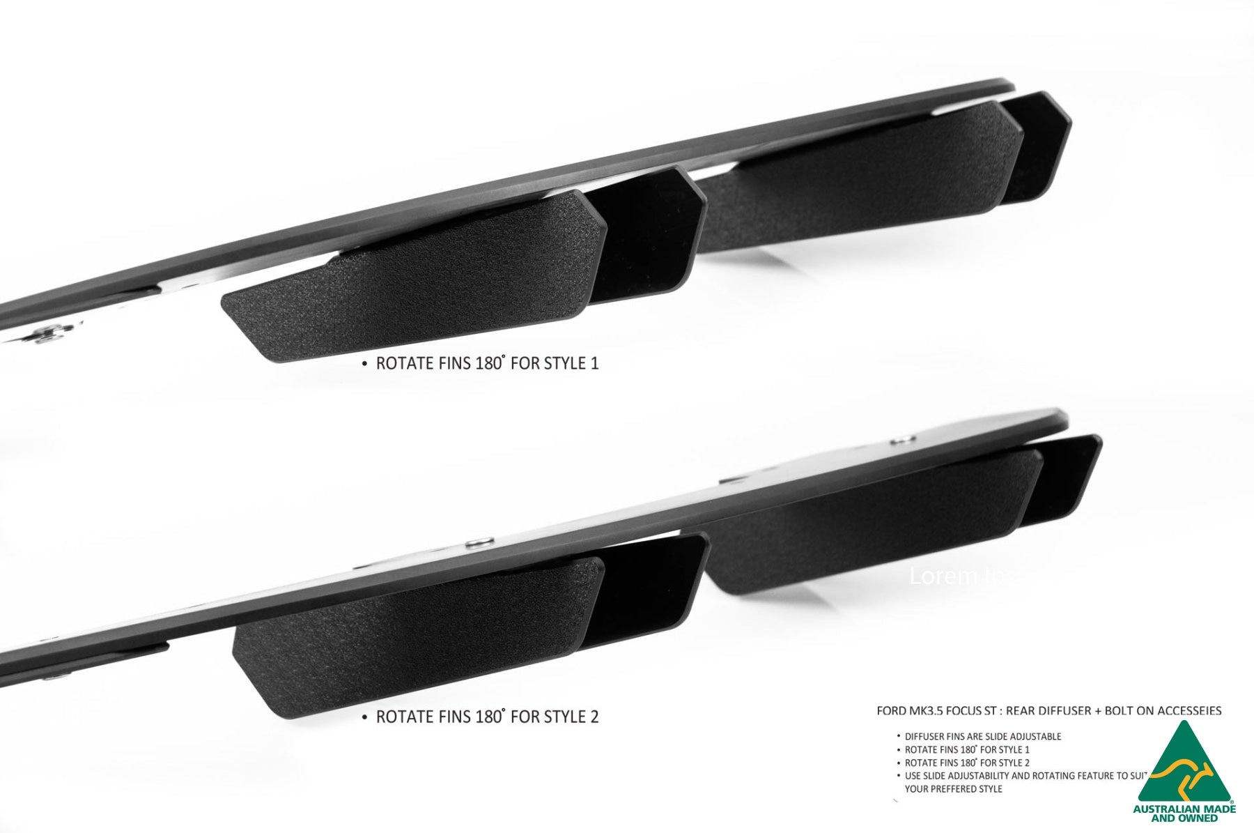 Flow Designs MK3.5 Focus ST (Facelift) Rear Diffuser Set - iilumolab