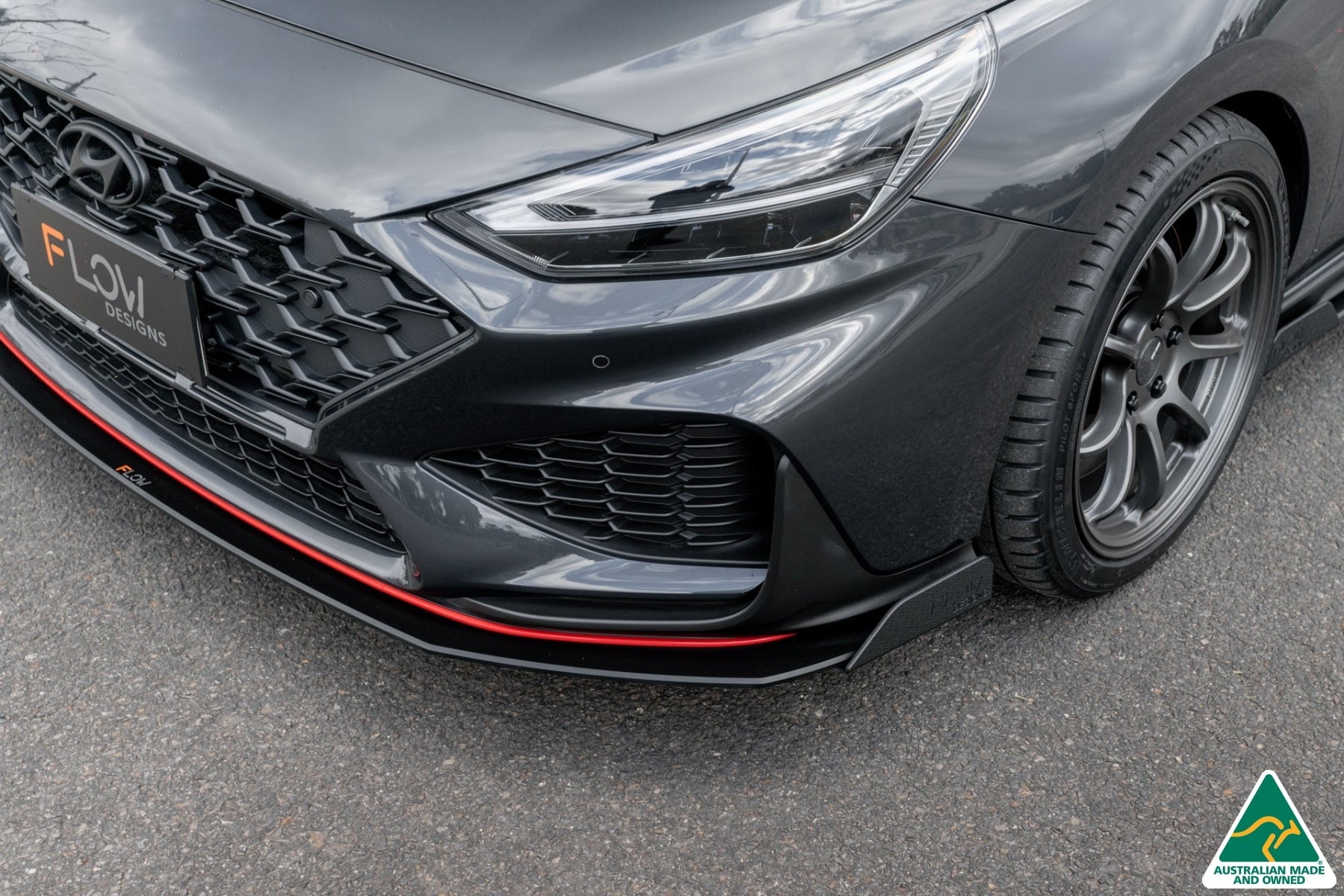 Flow Designs i30N Fastback PD FL 2022+ Front Lip Splitter Winglets (Pair) - iilumolab
