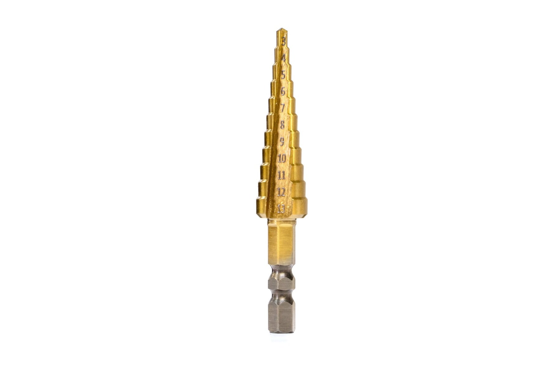 Flow Designs Metric Step Drill Bit : HSS Titanium Coated 3mm â€“ 13mm - iilumolab