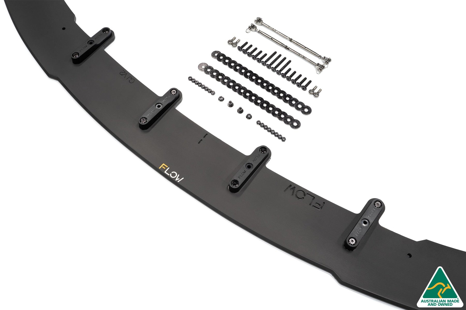 Flow Designs Lancer Ralliart CJ Front Splitter V2.5 With Support Rods - iilumolab
