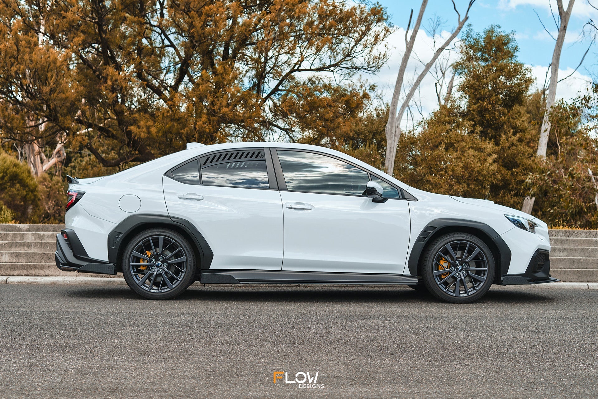 Flow Designs EX-DISPLAY - VB WRX Side Skirt Splitters (TEXTURED: Pair) - iilumolab