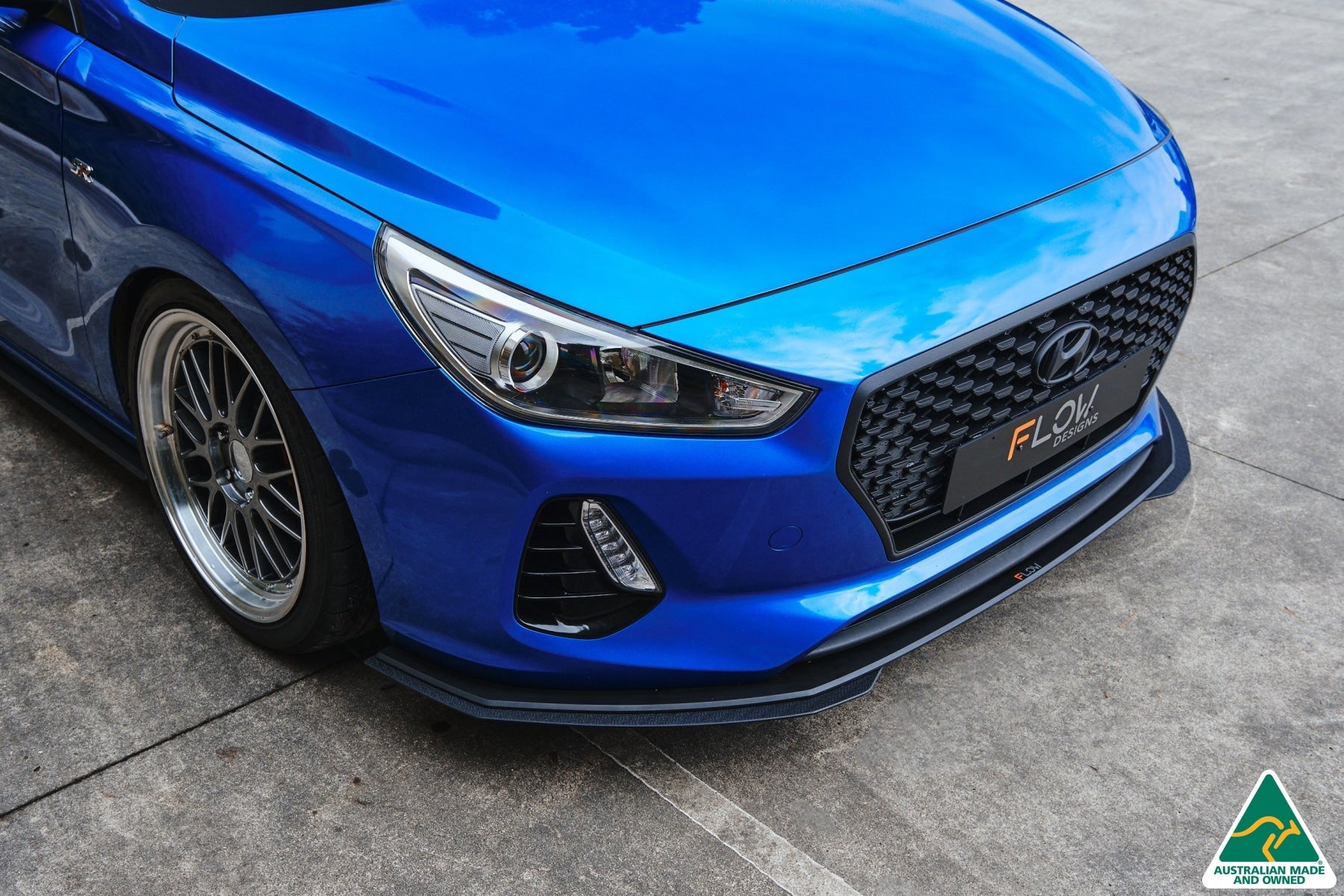 Flow Designs i30 SR Hatch (2017-2018) Front Lip Splitter Extensions (Pair) - iilumolab