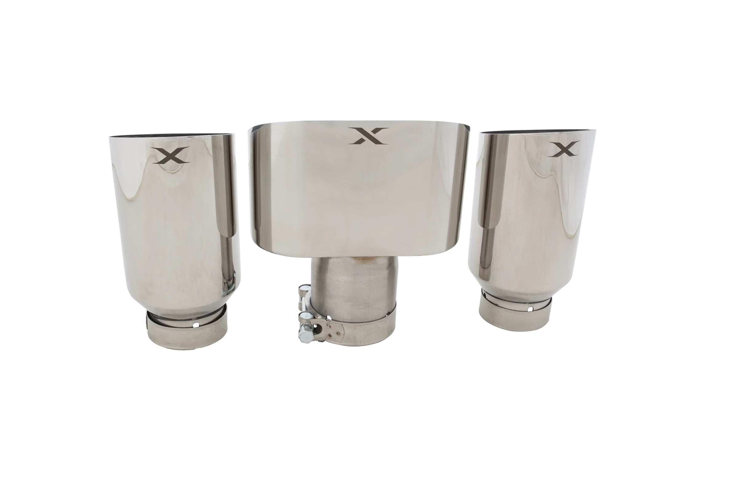 XForce Toyota Corolla GR Polished OEM Style Single Wall Angle Cut Tips - iilumolab