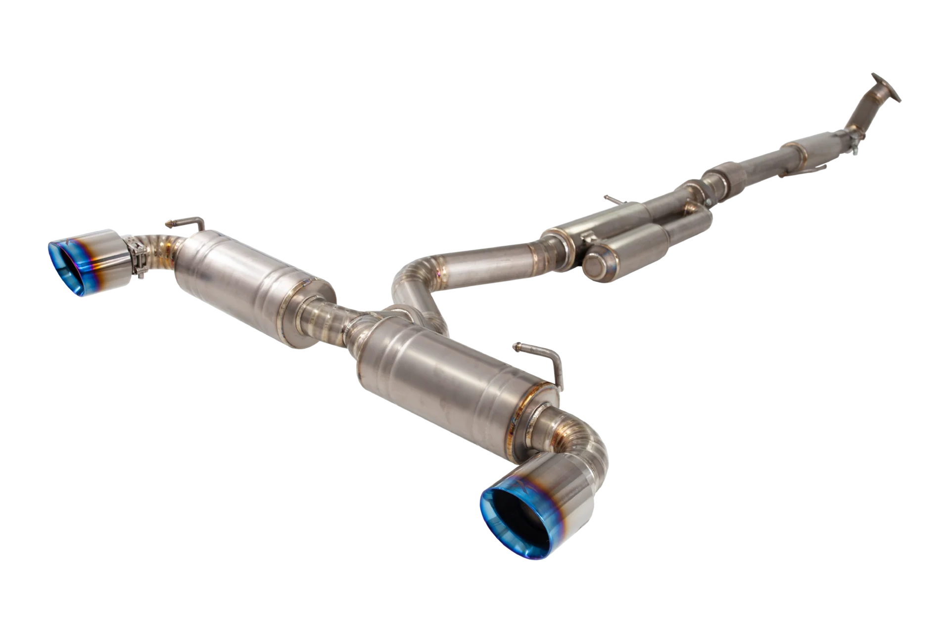 XForce Toyota Yaris GR Titanium Cat Back System with Burnt Blue Tips - iilumolab