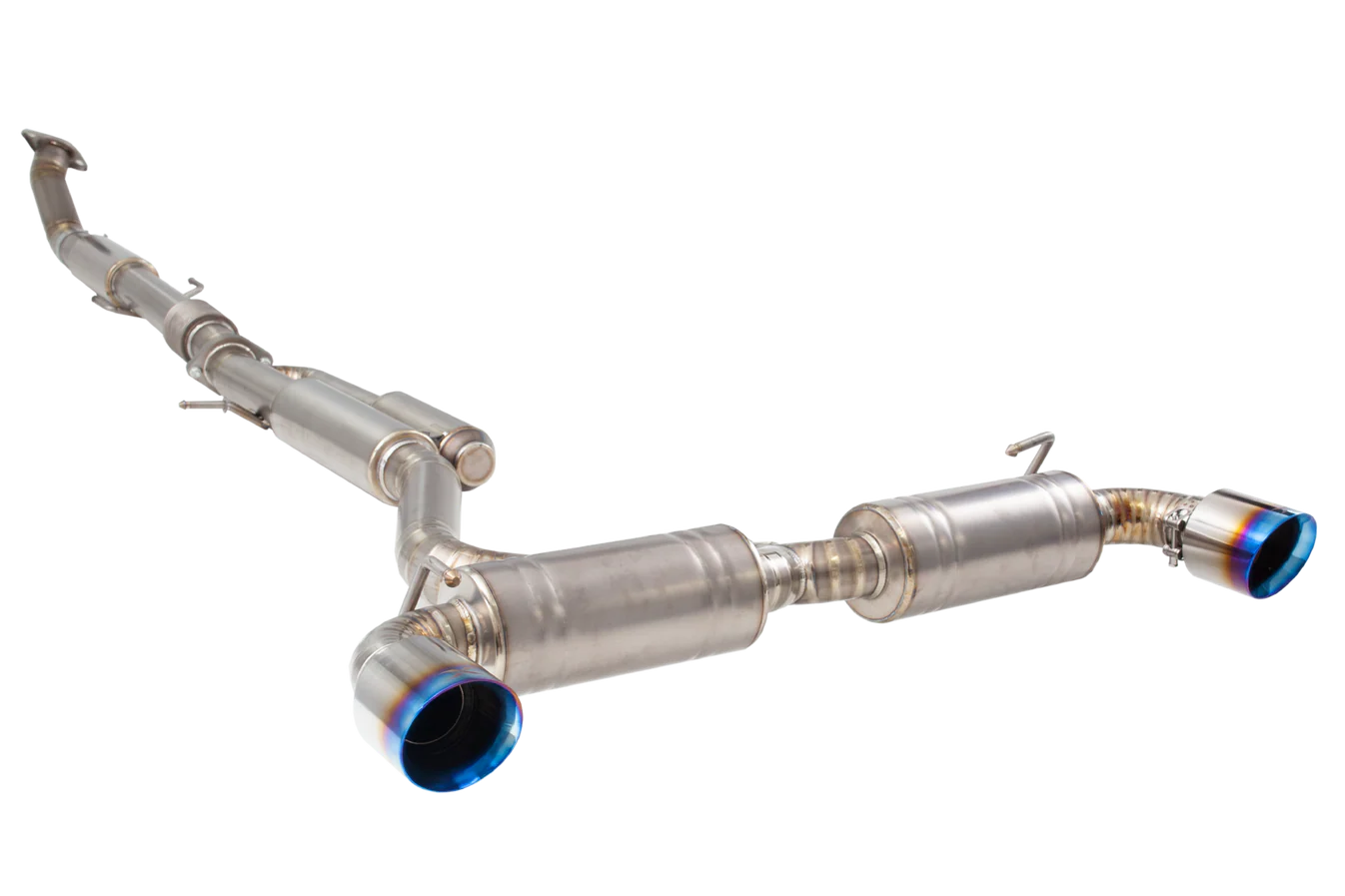 XForce Toyota Yaris GR Titanium Cat Back System with Burnt Blue Tips - iilumolab