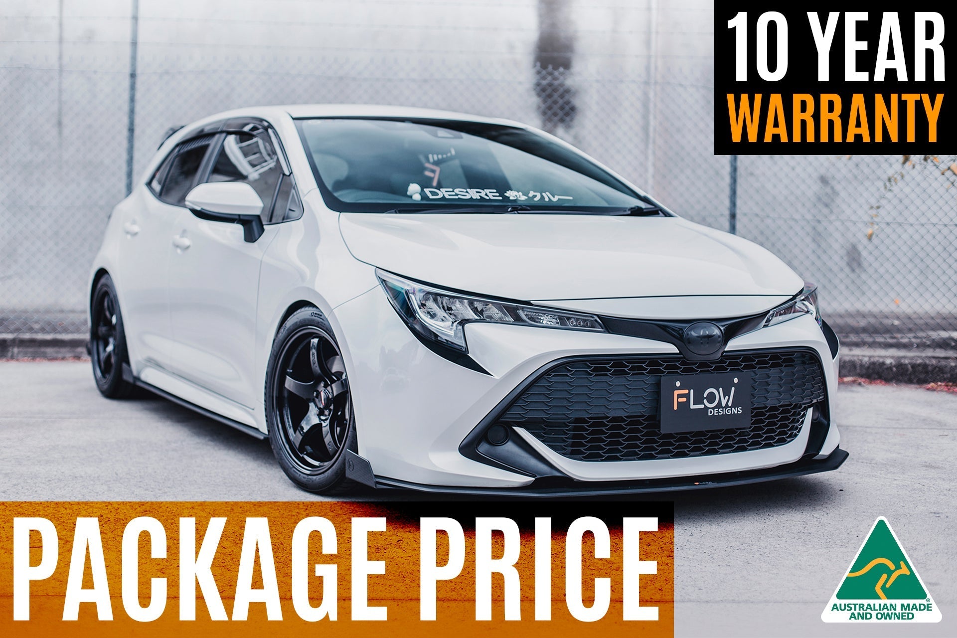 Flow Designs Corolla MZEA12R/ZWE211R 2018-2022 Full Lip Splitter Set - iilumolab