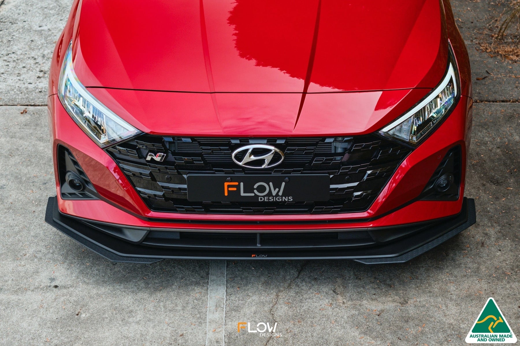 Flow Designs i20 N BC3 Front Lip Splitter & Mounting Brackets