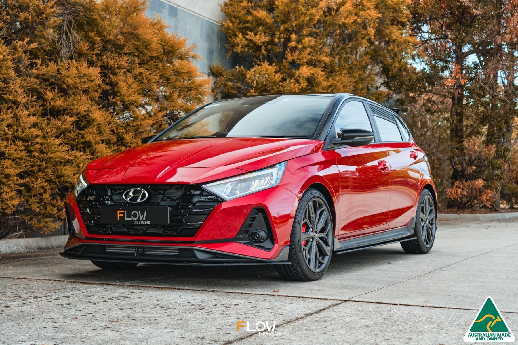 Flow Designs i20 N BC3 Front Lip Splitter & Mounting Brackets