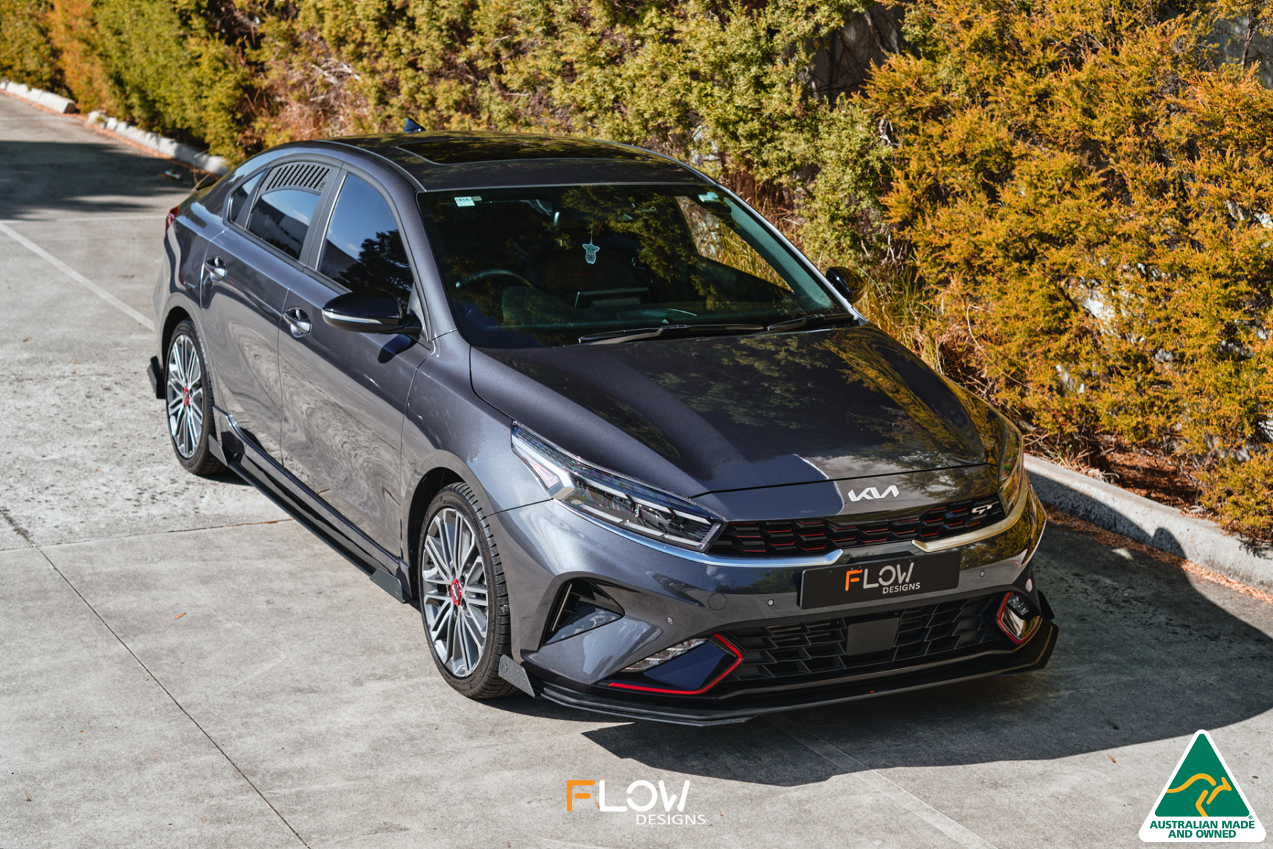 Flow Designs DISCONTINUED SANDED MATTE FINISH - Cerato GT PFL/FL Side Skirt Splitters (Pair) - iilumolab