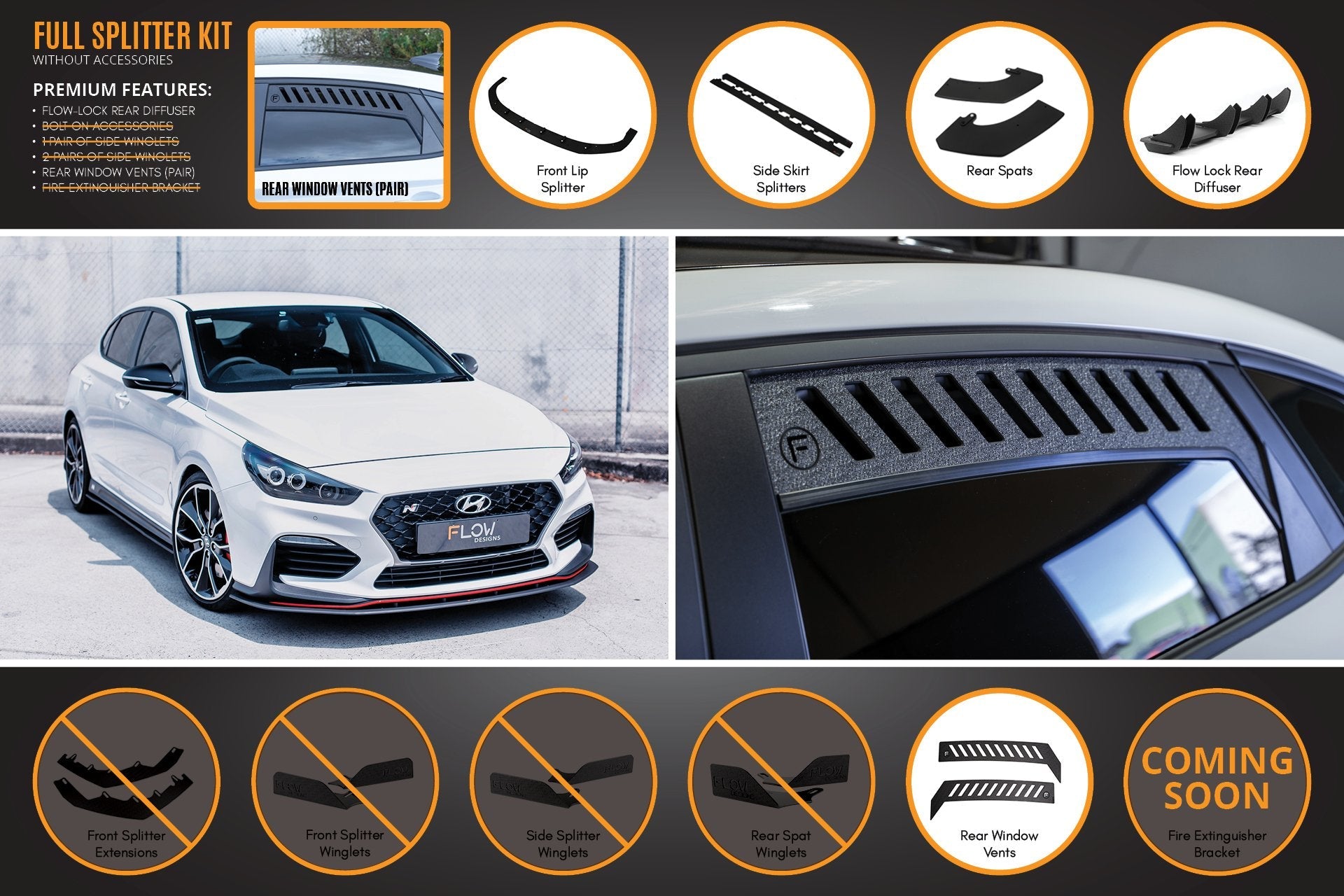 Flow Designs i30N Fastback PD Full Lip Splitter Set