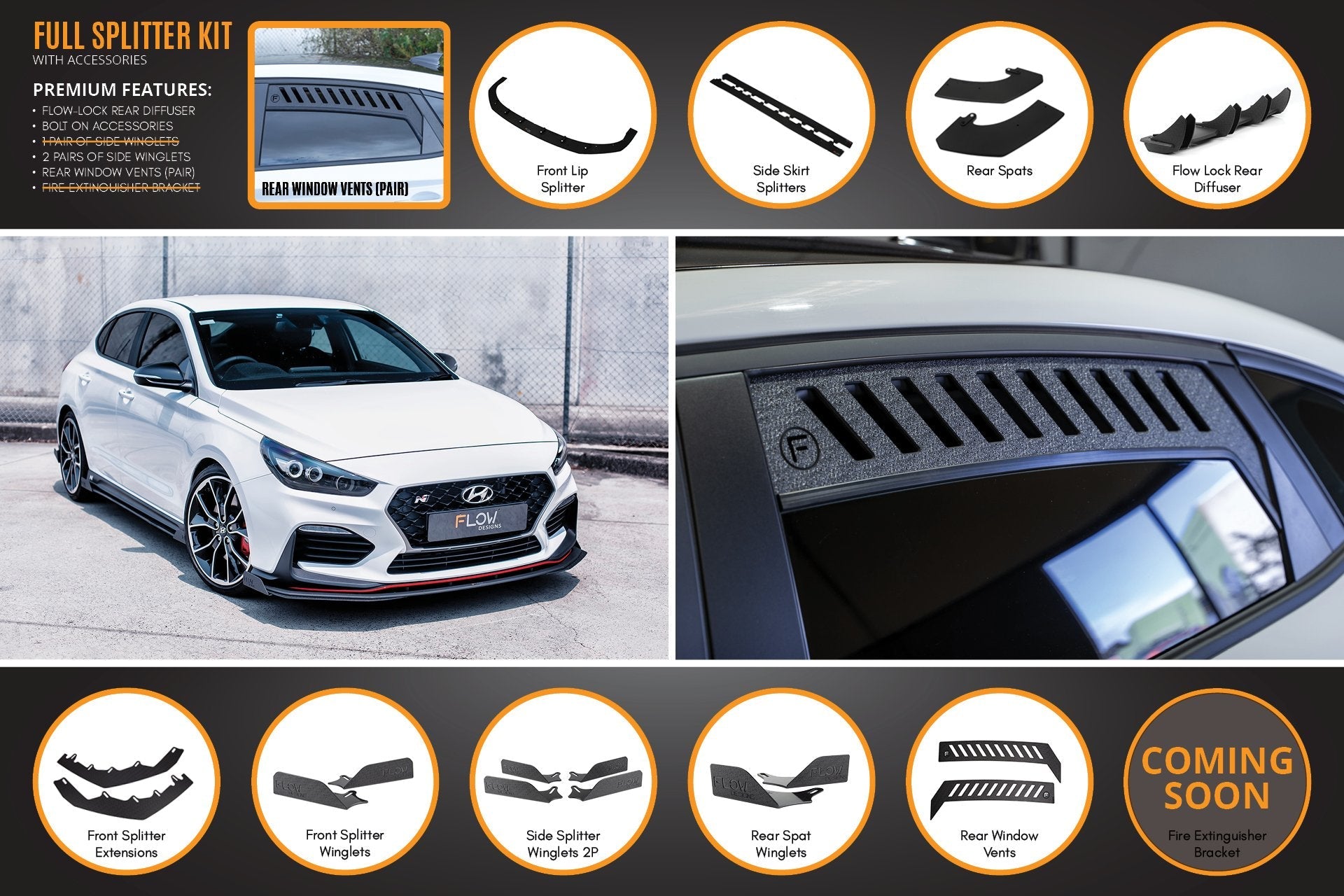 Flow Designs i30N Fastback PD Full Lip Splitter Set