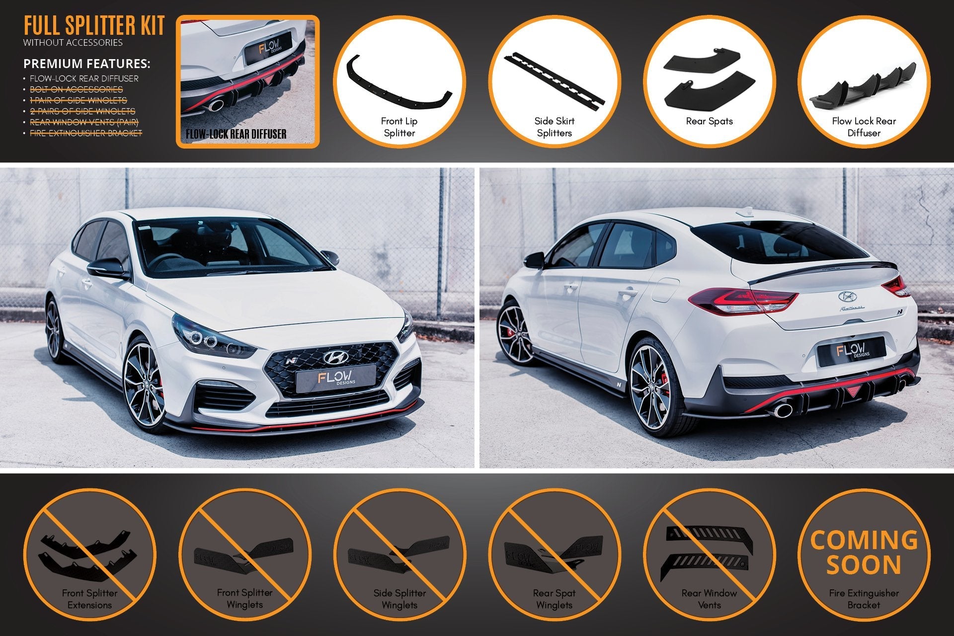 Flow Designs i30N Fastback PD Full Lip Splitter Set