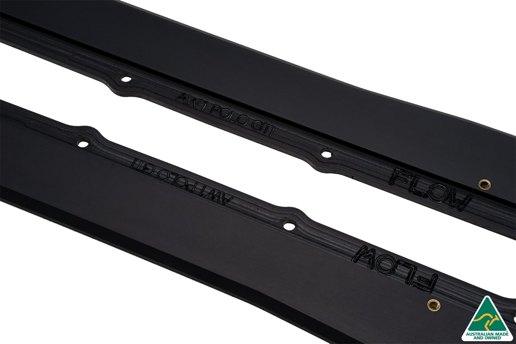 Flow Designs DEMO STOCK - AW Polo GTI Side Skirt Splitters (Pair) - TEXTURED MATTE BLACK - iilumolab