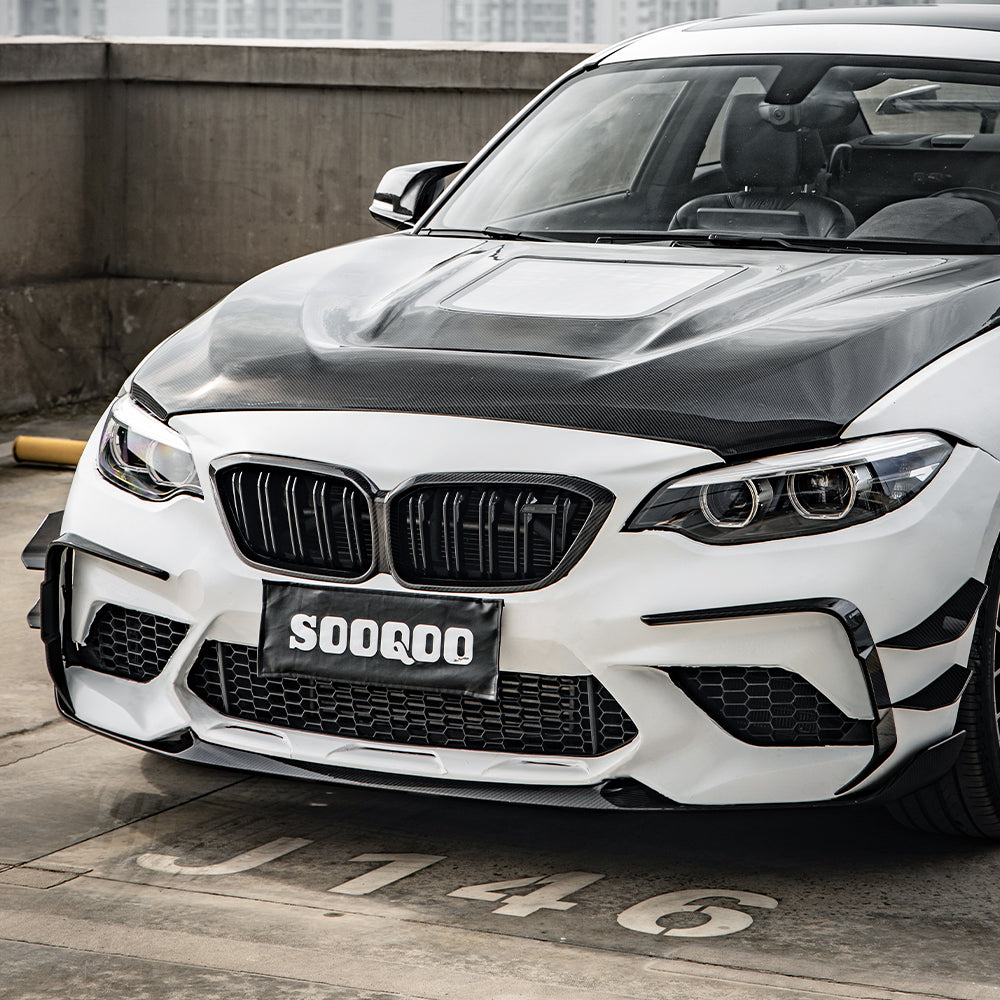 Sooqoo Pre Pregged Dry Carbon Fiber Front Side Vent Trim for BMW M2 F87 LCI