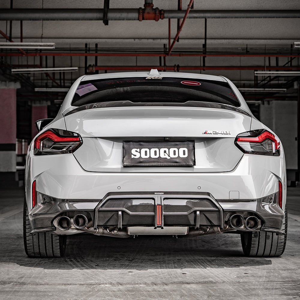 Sooqoo Pre Pregged Dry Carbon Fiber Rear Diffuser for BMW 2 Series G42 2022+