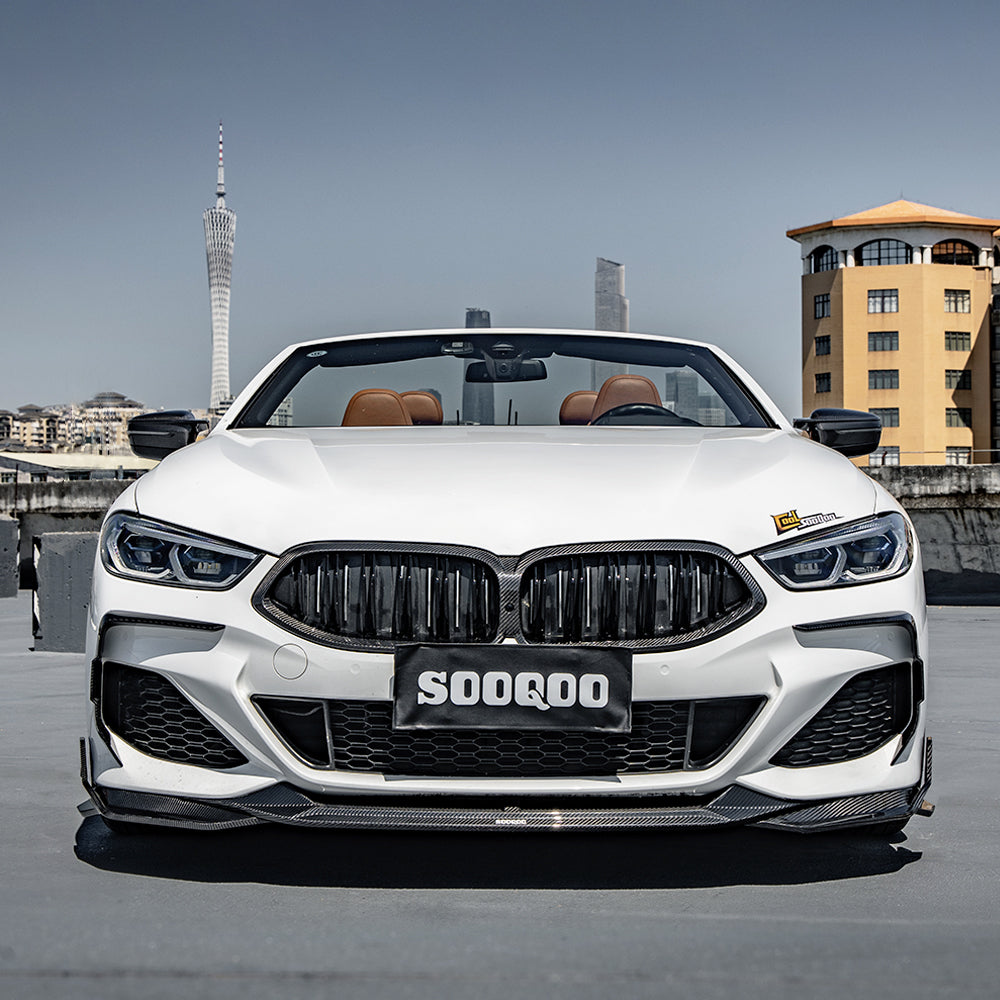 Sooqoo Pre Pregged Dry Carbon Fiber Front Vent Trim for BMW 8 Series G14 G15 G16