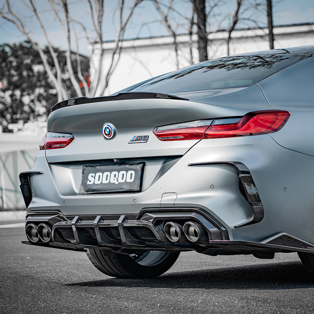 Sooqoo Pre Pregged Dry Carbon Fiber Rear Vent Trim for BMW M8 F93
