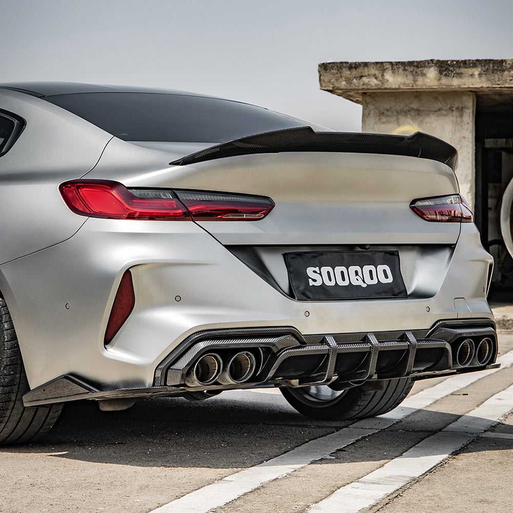 Sooqoo Pre Pregged Dry Carbon Fiber Rear Diffuser for BMW M8 F91 F92