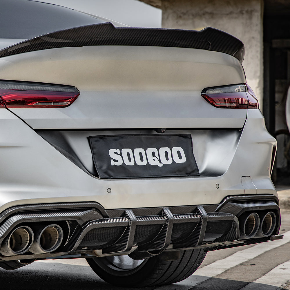 Sooqoo Pre Pregged Dry Carbon Fiber Rear Diffuser for BMW M8 F91 F92