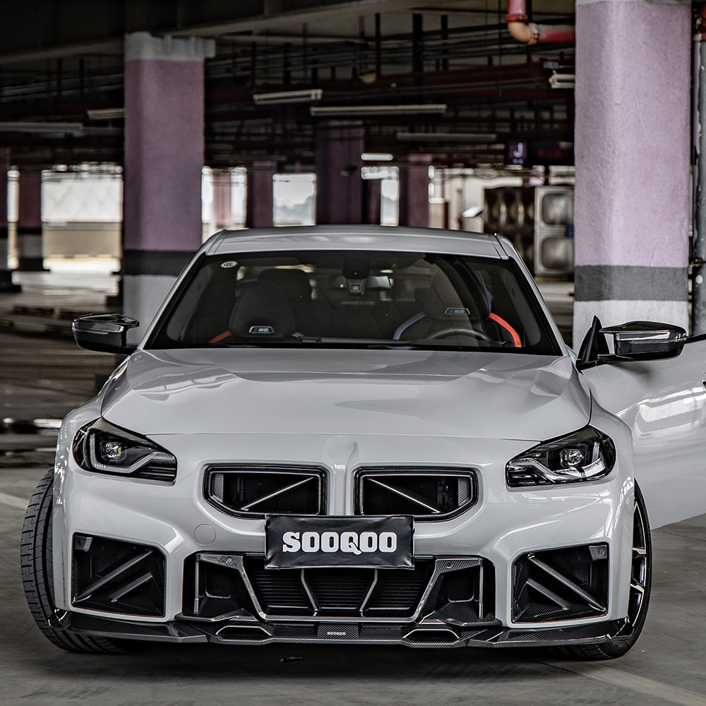 Sooqoo V Style Pre Pregged Dry Carbon Fiber Front Grille for BMW M2 G87 2023+