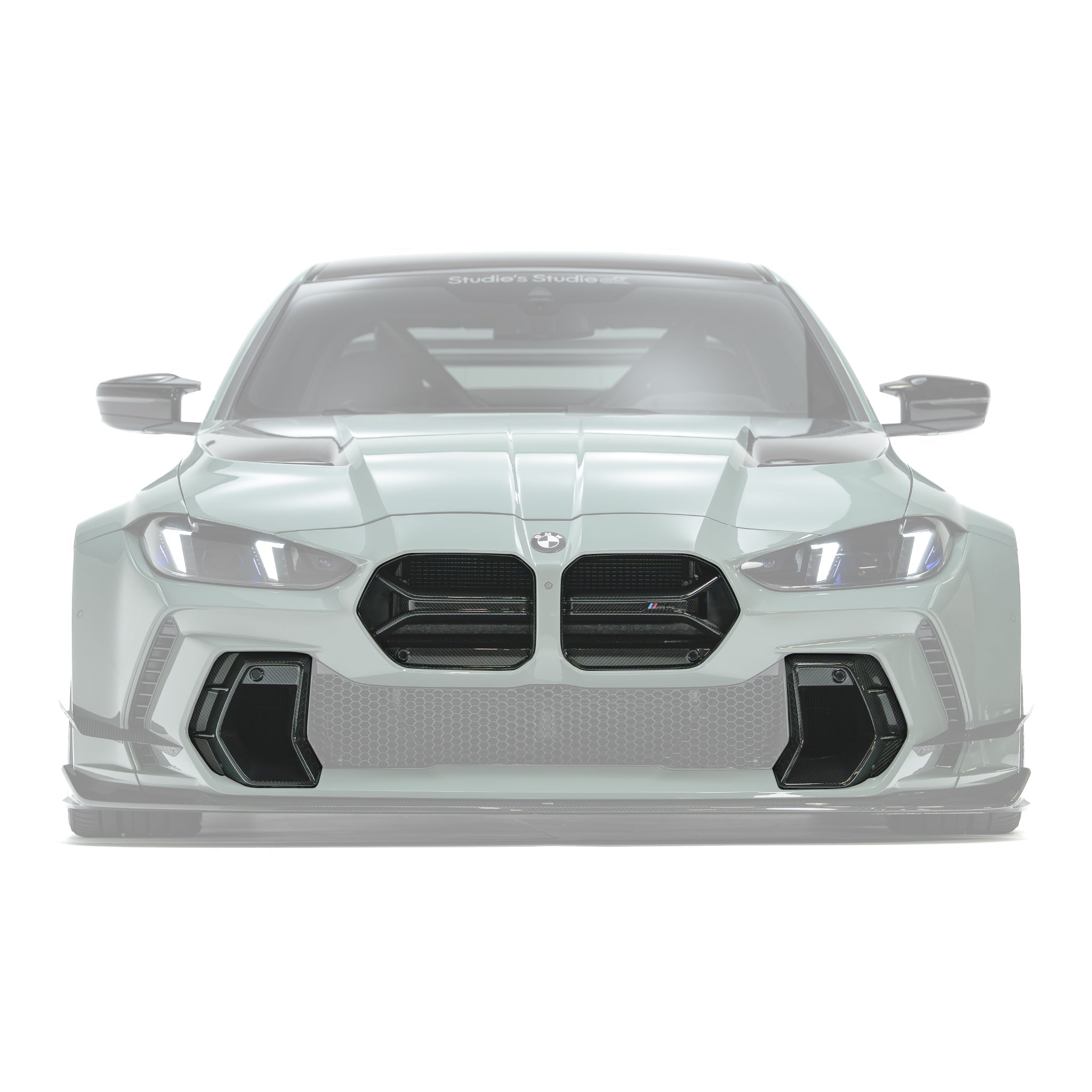 BMW G80 G81 M3/G82 G83 M4 Front Bumper Dry Carbon Fiber Grille & Duct Vents for ADRO V2 Front Bumper 2020+
