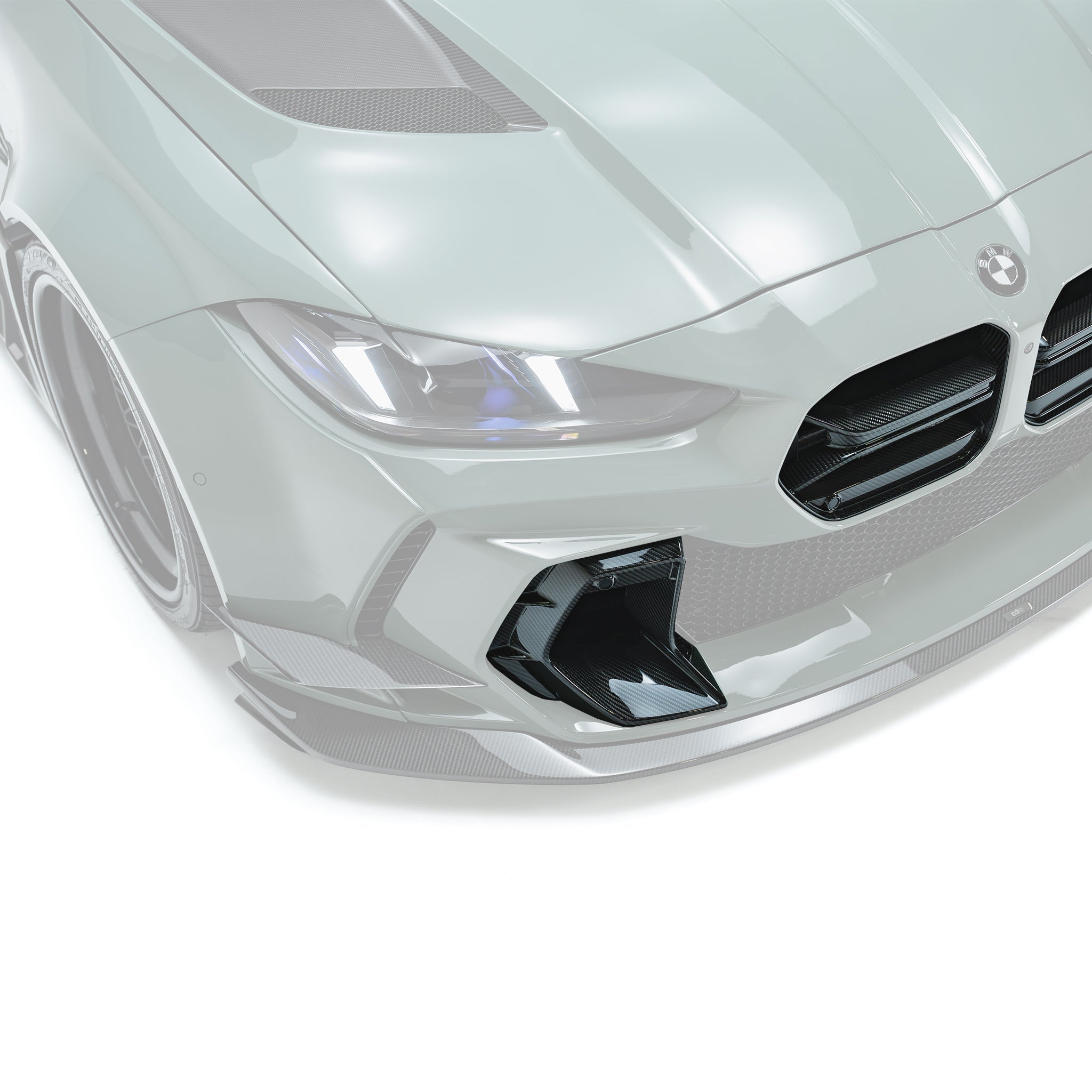 BMW G80 G81 M3/G82 G83 M4 Front Bumper Dry Carbon Fiber Grille & Duct Vents for ADRO V2 Front Bumper 2020+