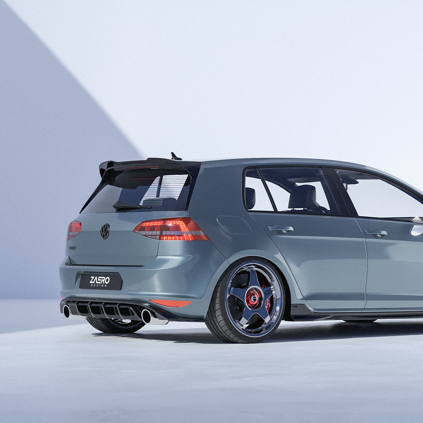 Zaero Designs EVO-1 Rear Diffuser for Volkswagen Golf GTI MK7 2013-2017 - iilumolab