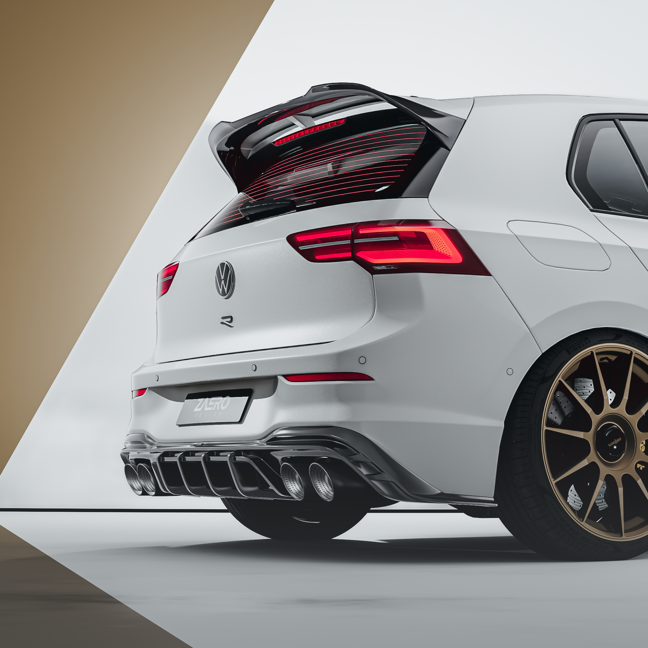 Zaero Designs EVO-1 Rear Spoiler for Volkswagen Golf MK8 GTI Clubsport & R MK8 MK8.5 2021+
