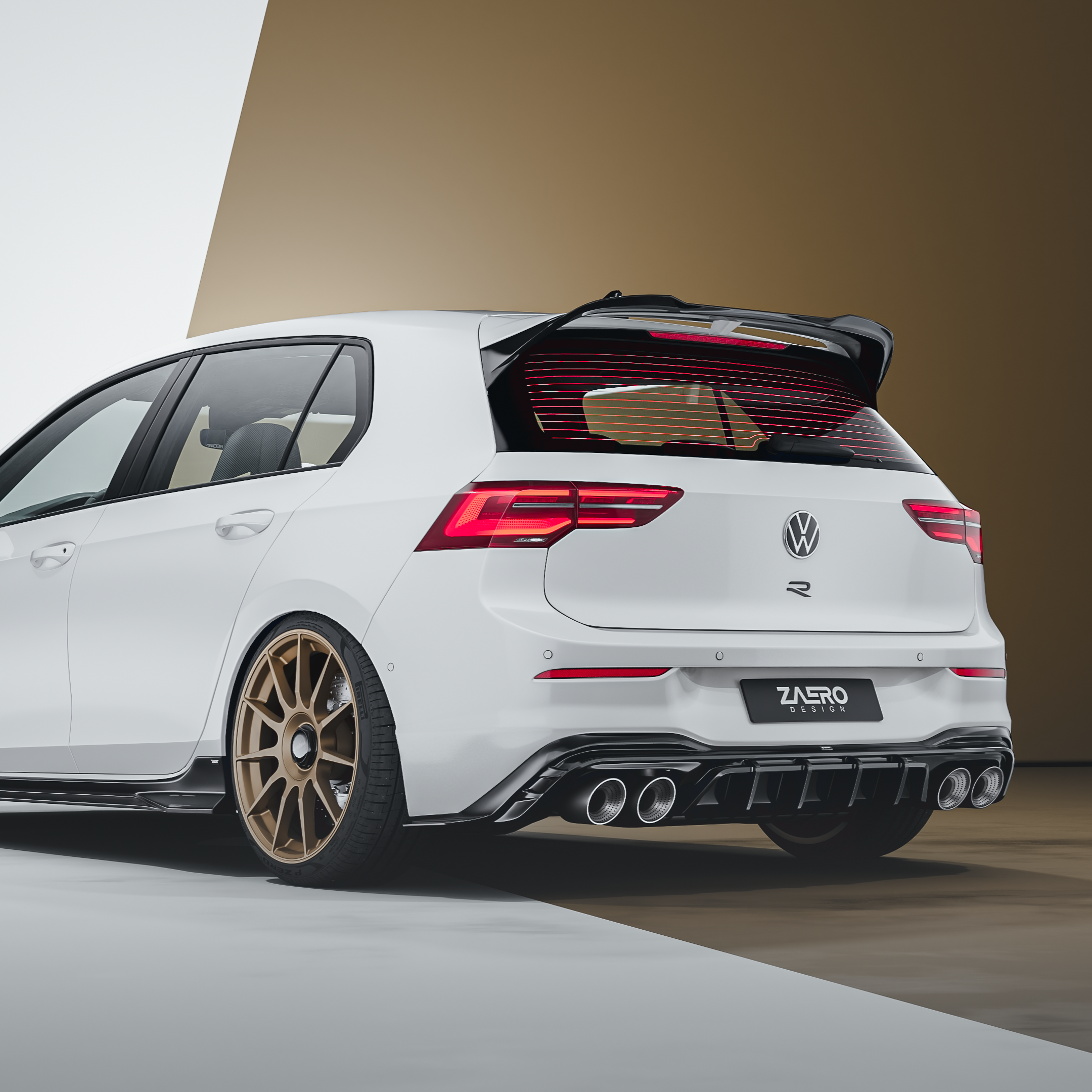 Zaero Designs EVO-1 Rear Spoiler for Volkswagen Golf MK8 GTI Clubsport & R MK8 MK8.5 2021+