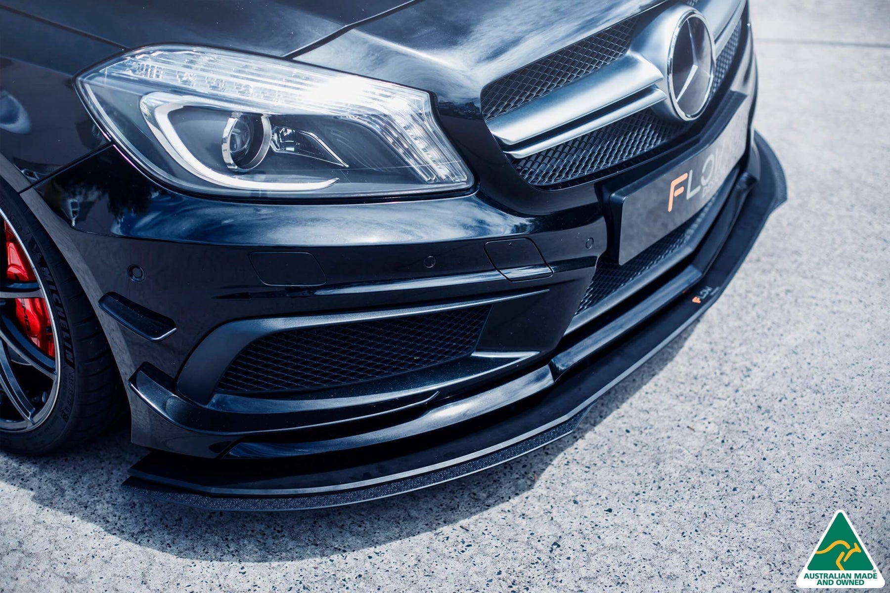 Flow Designs A45 AMG W176 (PFL) Front Lip Splitter Extensions (Pair) - iilumolab