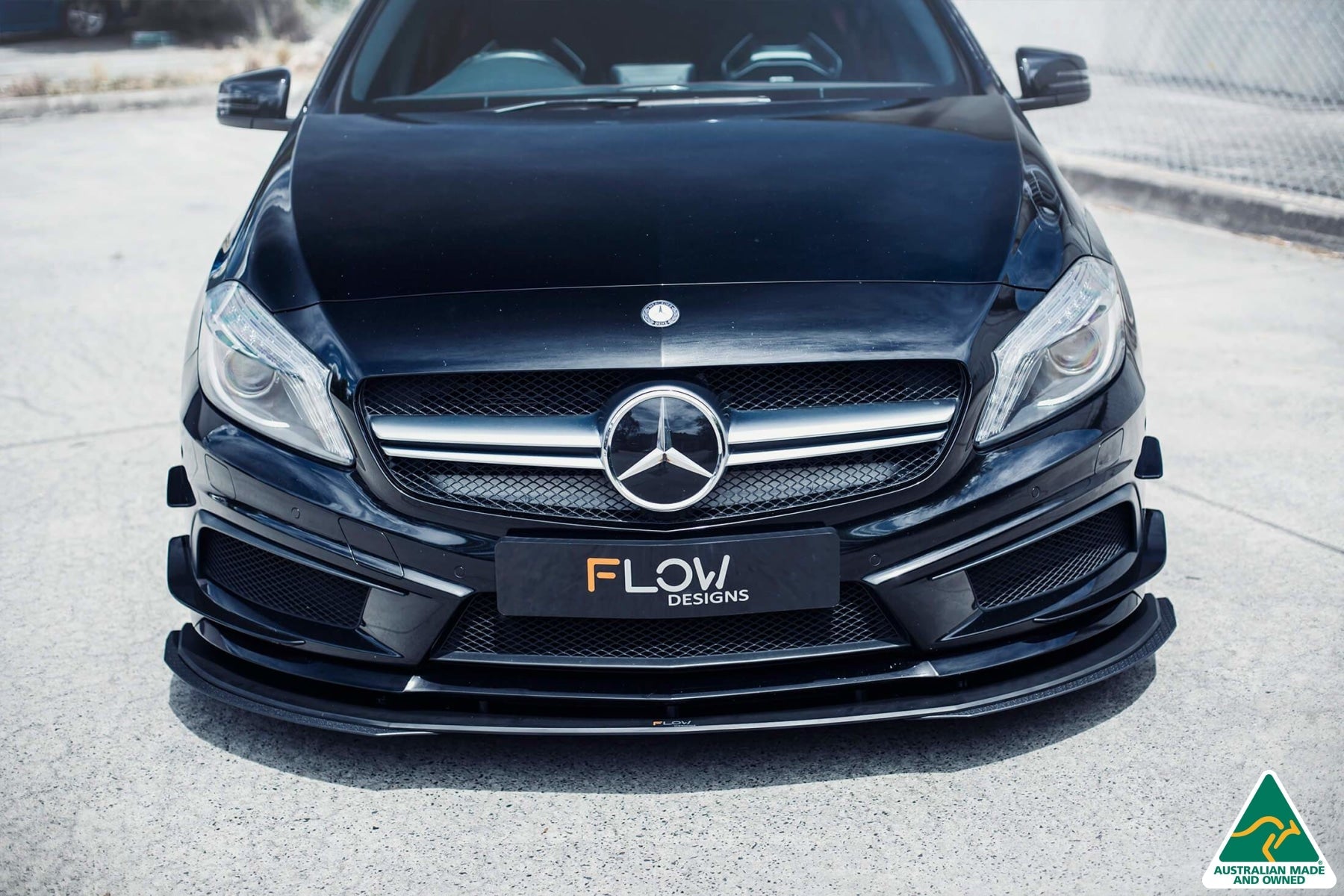 Flow Designs A45 AMG W176 (PFL) Front Lip Splitter Extensions (Pair) - iilumolab