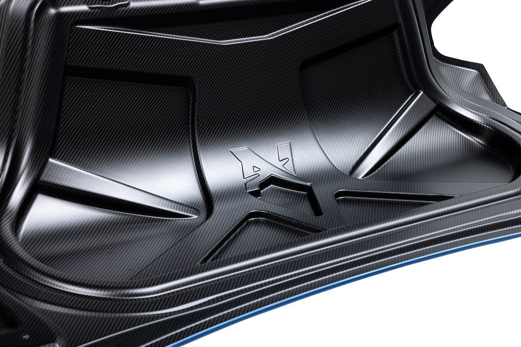Alpha-N BMW G87 M2 CSL carbon trunk lid exterior part on a white background.