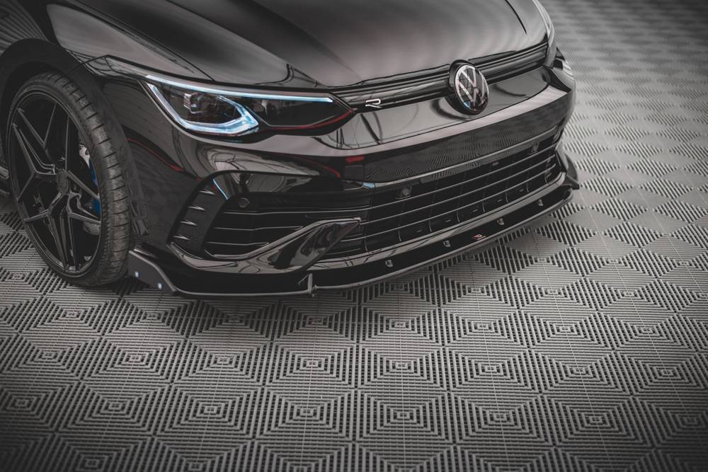 Maxton Designs Front Splitter V.2 with Flaps VW Golf Mk8 R Front Lip