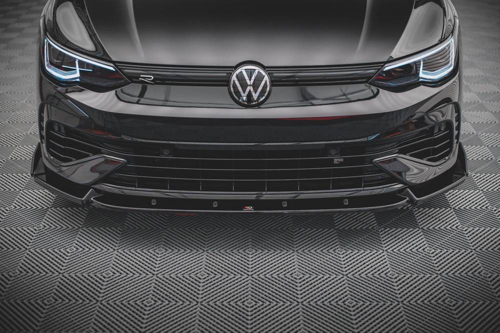 Maxton Design Front Splitter V.2 with Flaps VW Golf Mk8 R Front Lip
