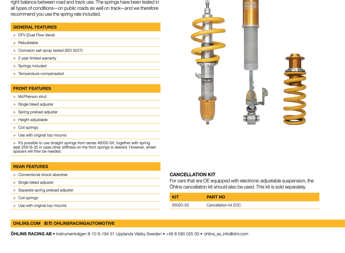 Öhlins Road & Track Coilovers for BMW M3 G80 / M4 G82 xDrive