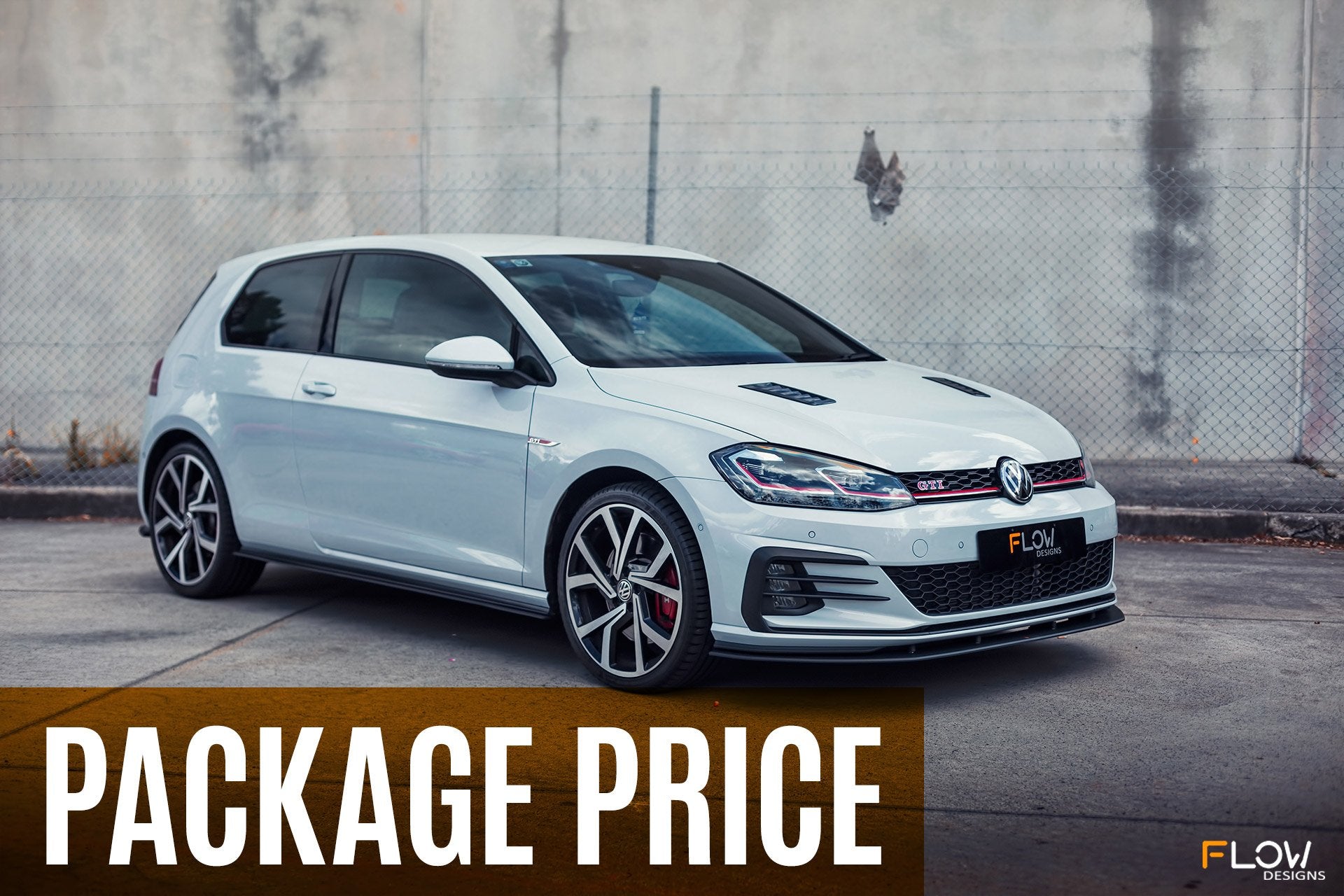 Flow Designs MK7.5 Golf GTI Full Lip Splitter Set with Flow-Lock Rear Diffuser - iilumolab