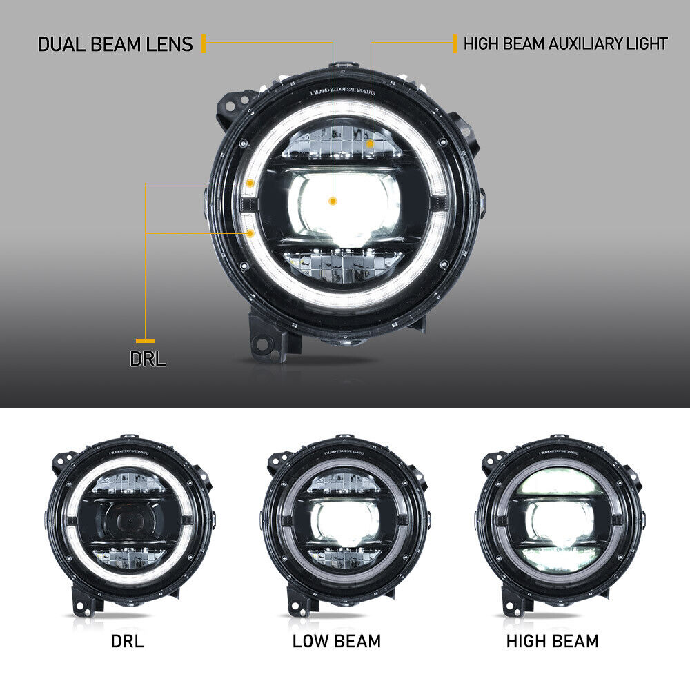 2018-2024 JEEP WRANGLER (JL) & GLADIATOR LED HEADLIGHTS - iilumo